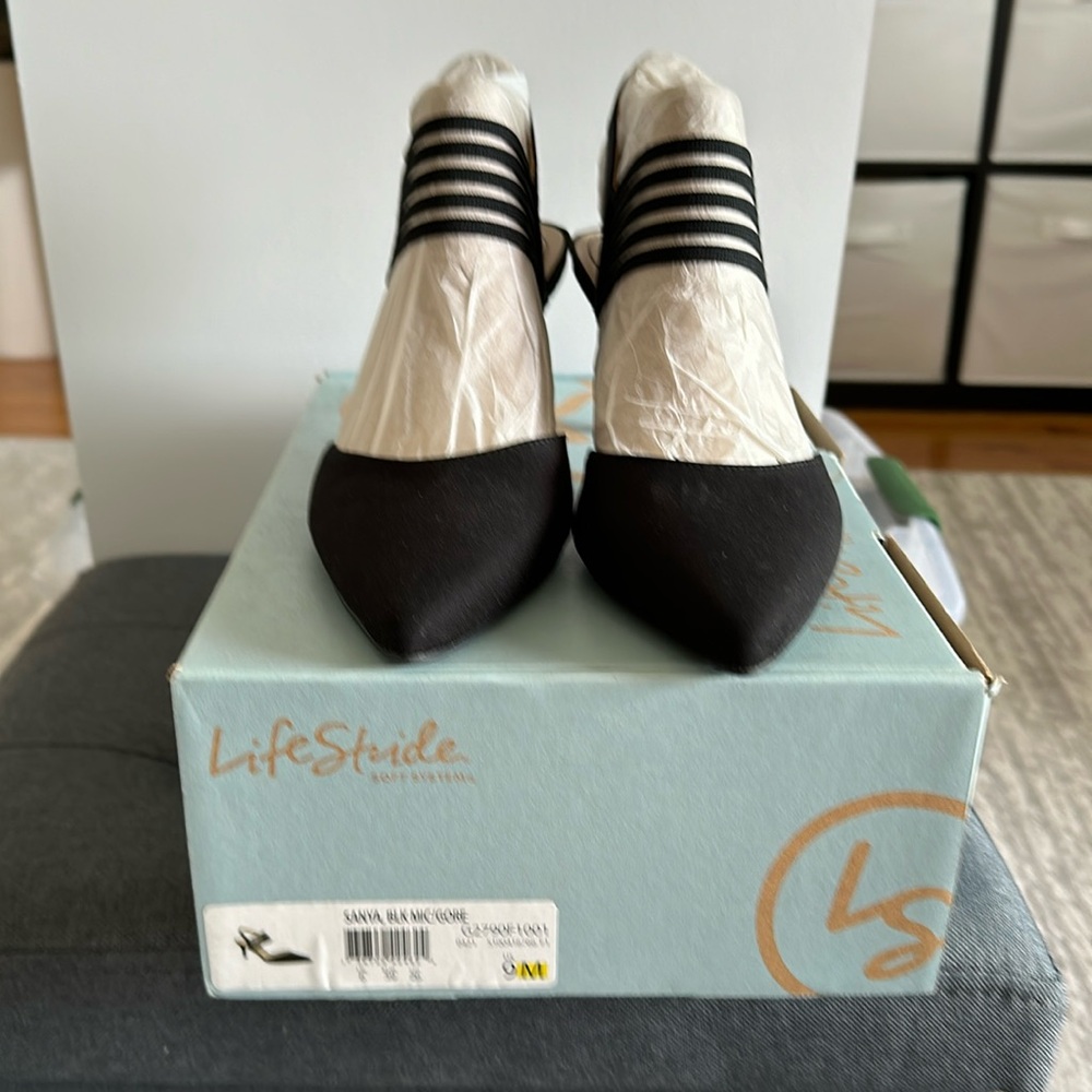 NEW BLK MIC/GORE SANYA LIFE STRIDE SIZE 9 HEEL 3"